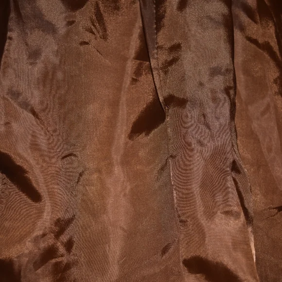 AKIRA SILVER METALLIC BUTTON FAUX LEATHER BROWN BLAZER NWT - Picture 12 of 16